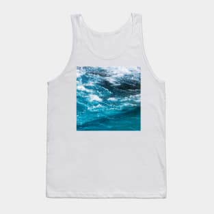 Tuquoise Blue Ocean Waves Tank Top